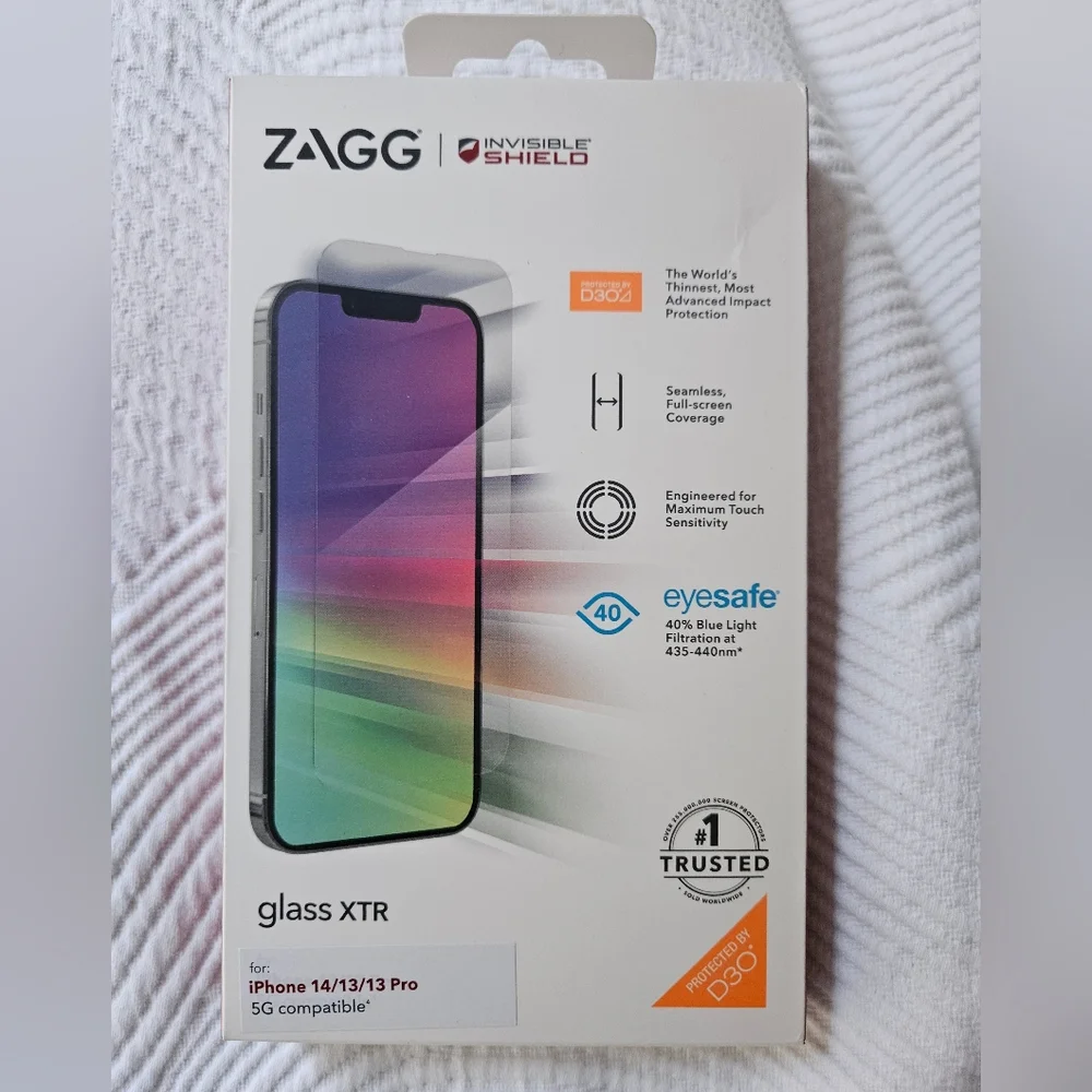Zagg Invisible Shield Glass Protector iPhone 14/13/13 pro